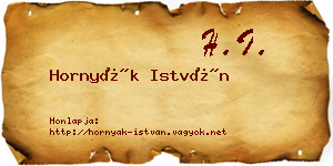 Hornyák István névjegykártya